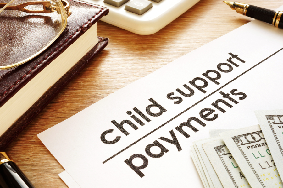 Child Support Payment document with cash