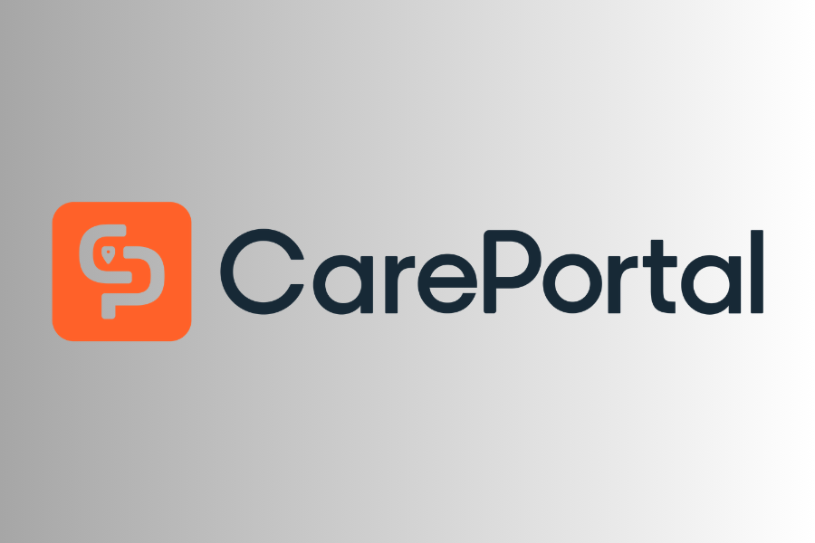 Care Portal logo on grey background.
